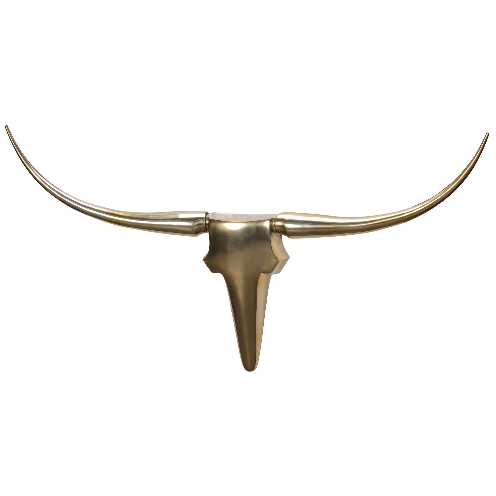 WOHNLING Wanddekoration Geweih Bull L 125 cm Aluminium golden