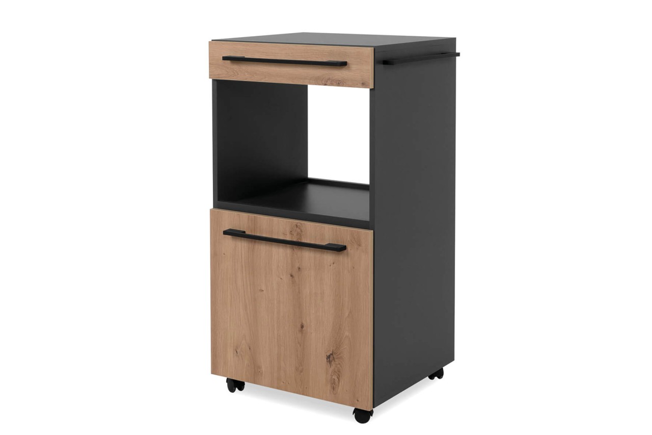 finori Rollcontainer Palma 50x95,5 cm Anthrazit / Artisan Oak Schubladenschrank