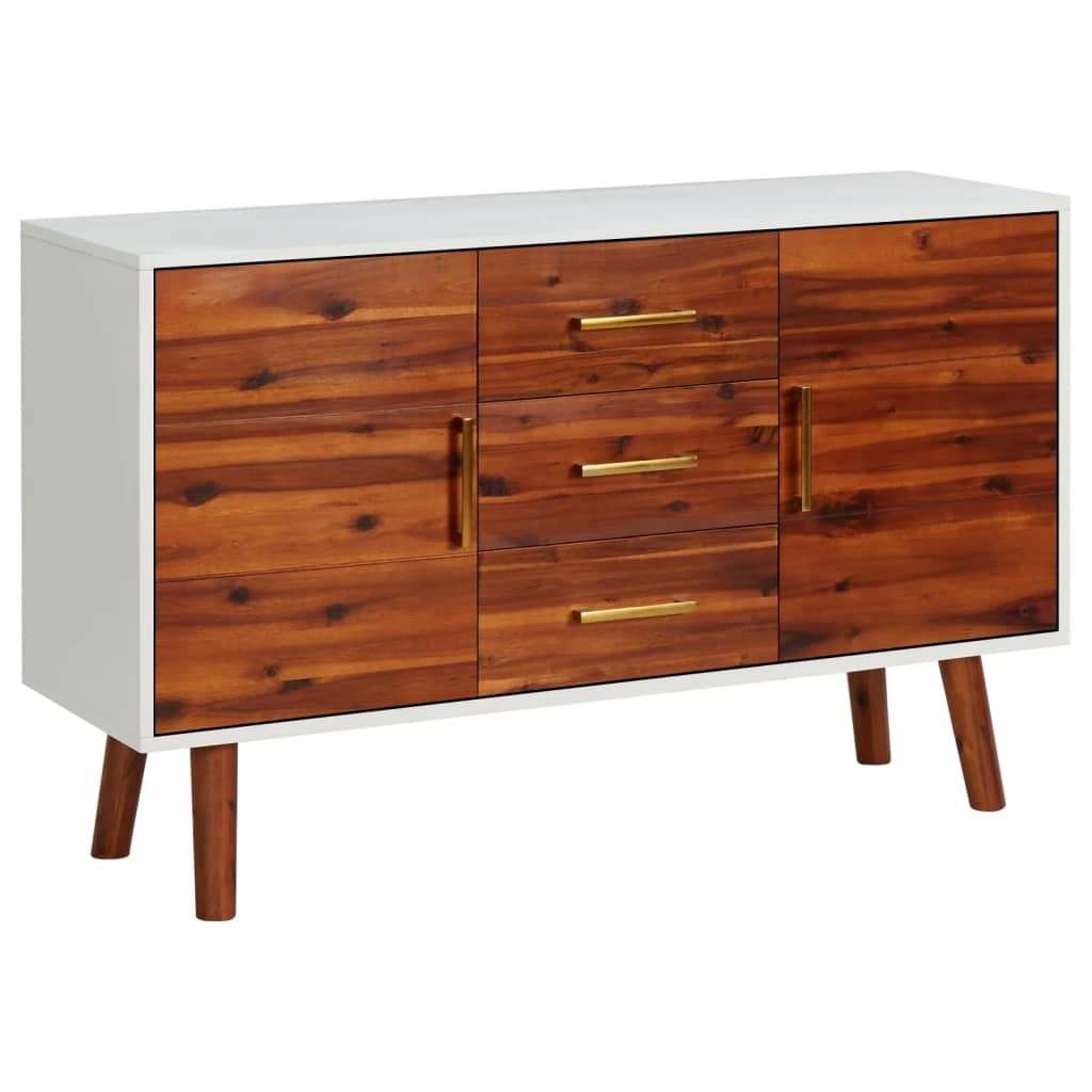tinkaro Sideboard GILBERTO Akazie Anrichte Weiß / Natur