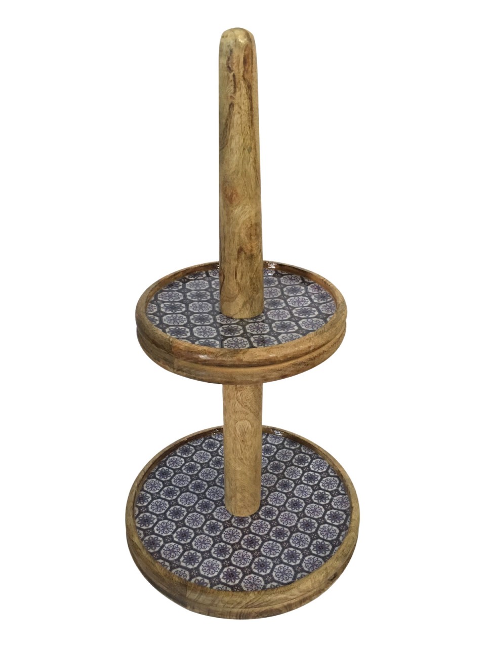 tinkaro Etagenständer ARLIND Mangoholz Etagere Braun/Blau/Weiß