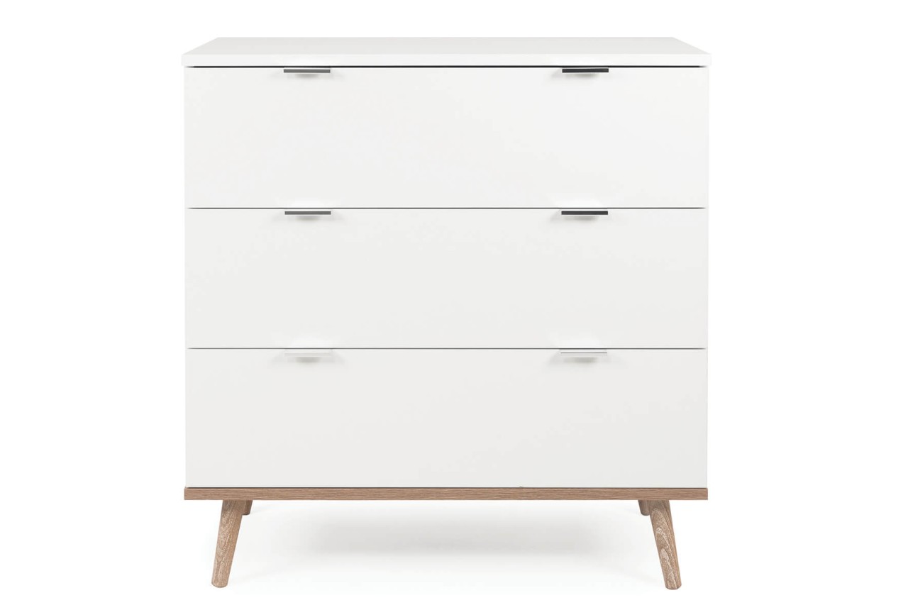 finori Kommode Göteborg 80 cm weiß Dekor Sonoma Eiche Beistellkommode