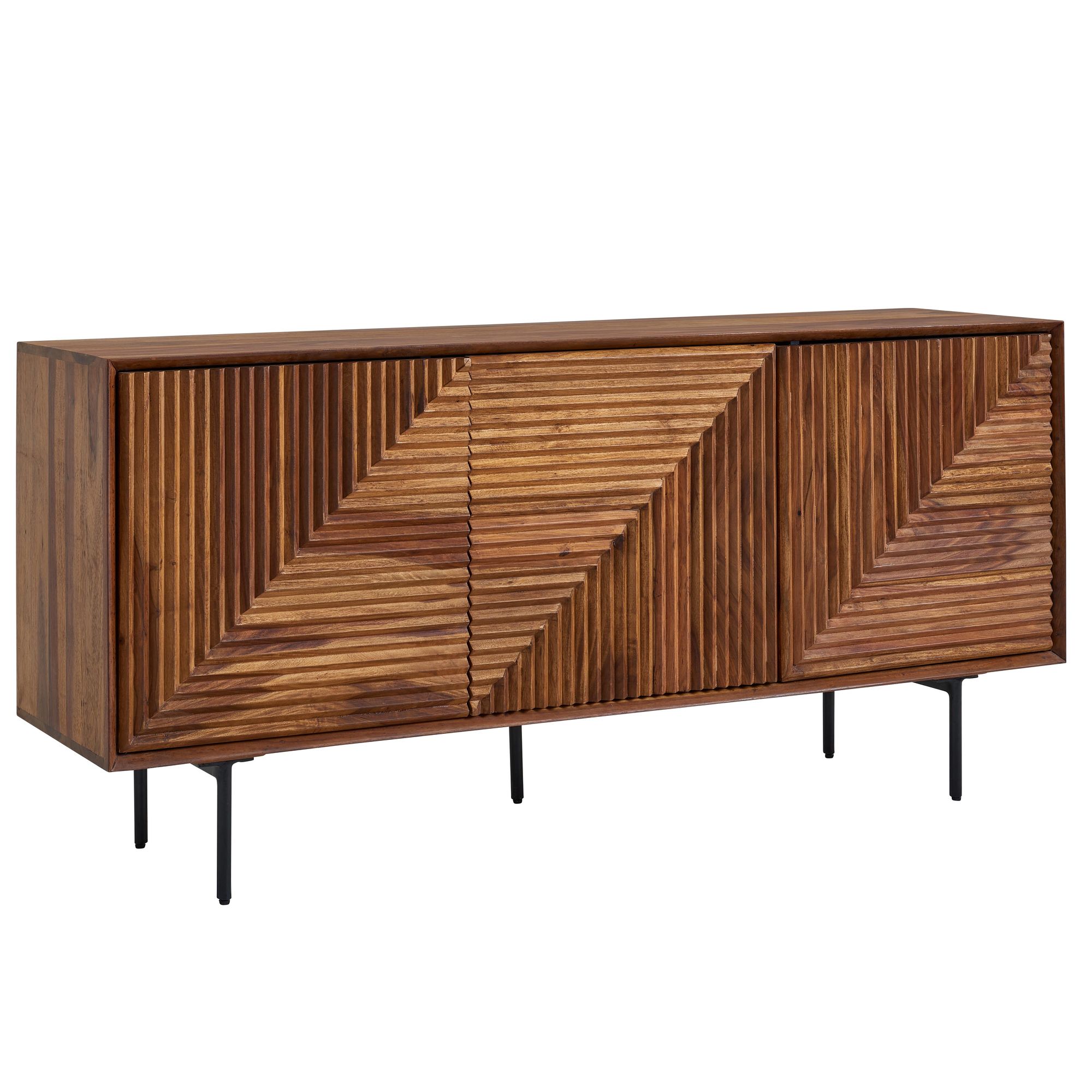 tinkaro Anrichte SURA Sheesham Massivholz/Metall Sideboard Braun