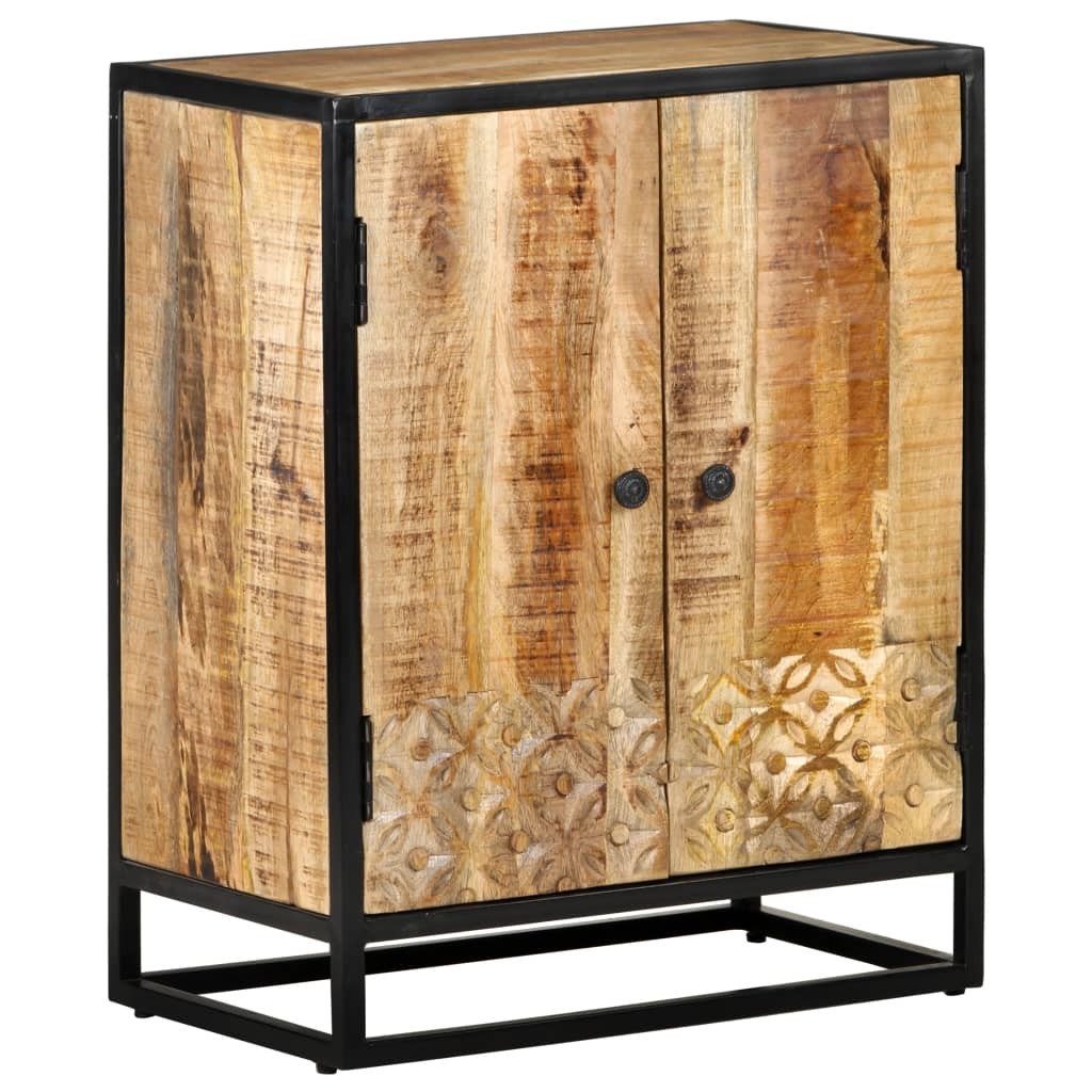 tinkaro Sideboard NADI Anrichte Mangoholz Handgeschnitzt rustikale Kommode