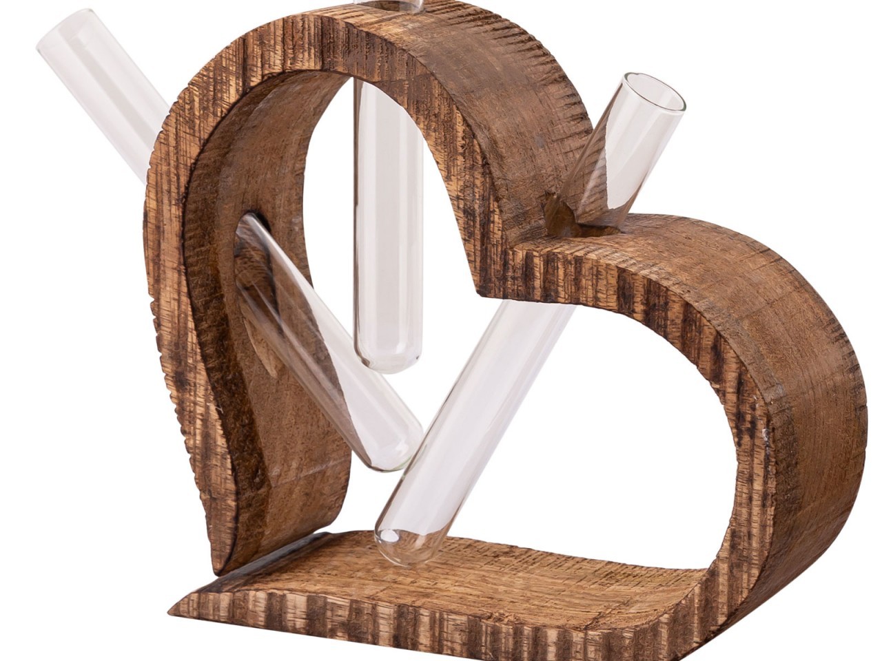 tinkaro Tischdeko 3-teilig LUMTOR Mangoholz Blumenvase Braun