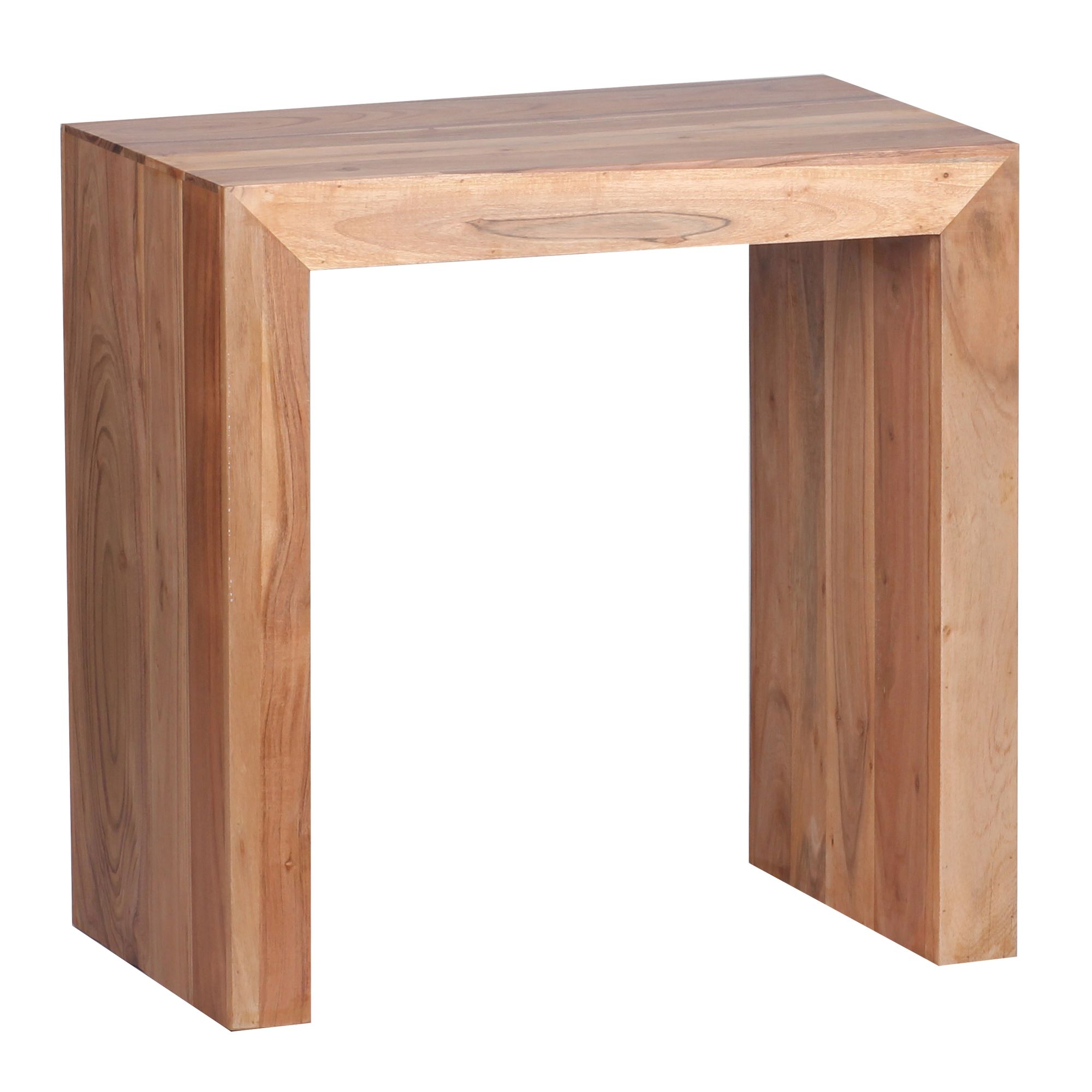 WOHNLING Beistelltisch MUMBAI Massiv-Holz Akazie 60 x 35 cm Wohnzimmer-Tisch