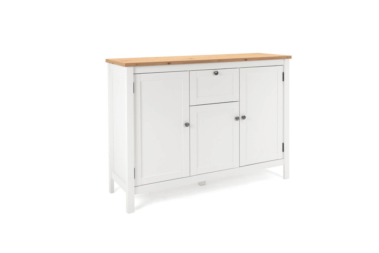finori Sideboard 120 cm Bergen weiß Dekor Artisan Oak große Kommode
