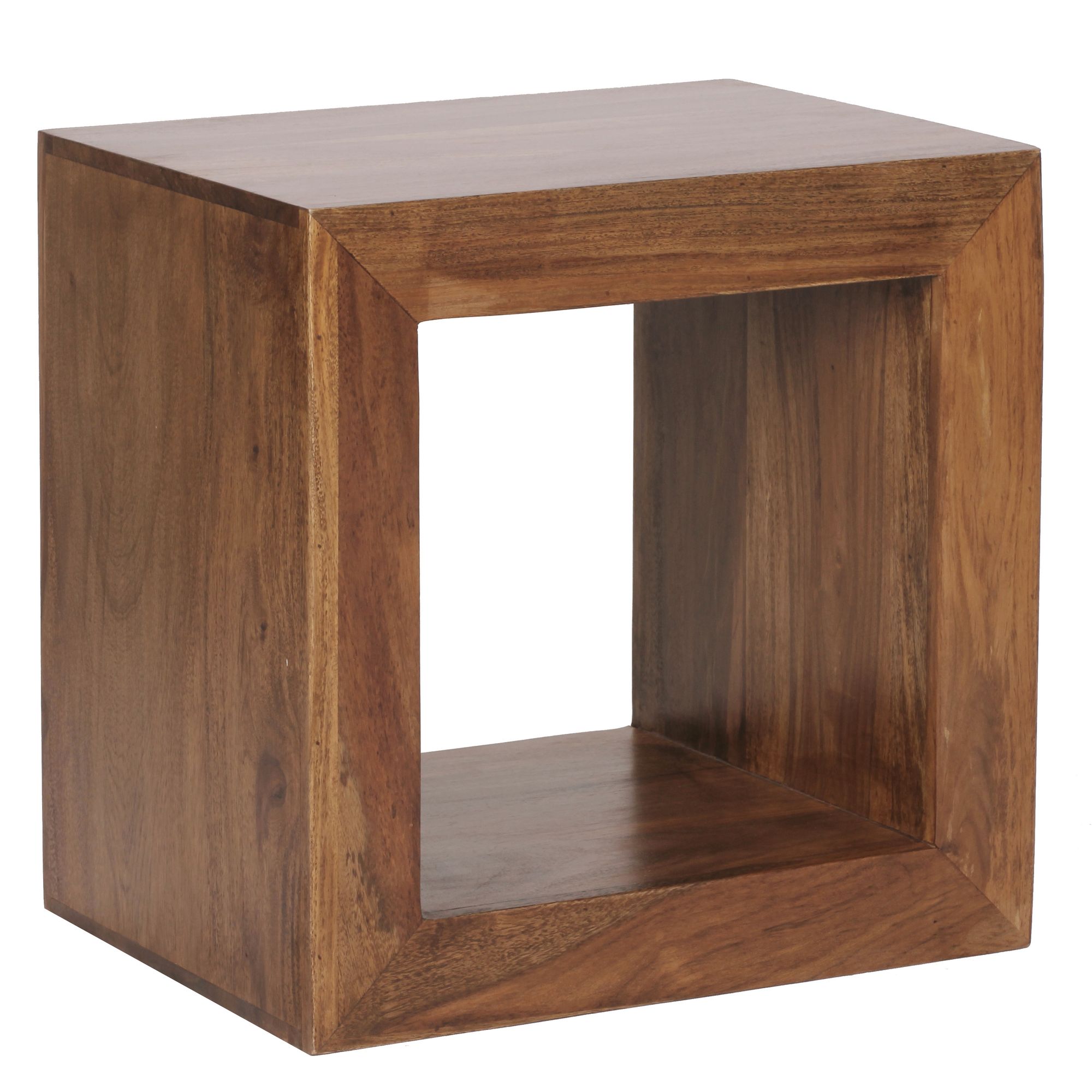 WOHNLING Standregal MUMBAI Massivholz Sheesham 44cm hoch Cube
