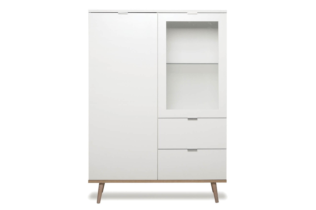 finori Highboard Göteborg 100 cm weiß Dekor Sonoma Eiche Sideboard