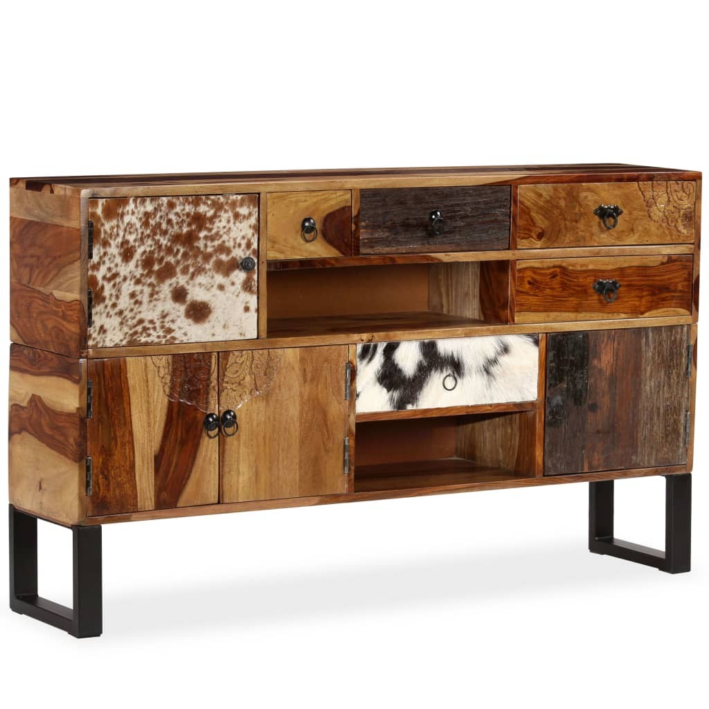 tinkaro Kommode EMILIO Palisander-Massivholz Sideboard Braun/Mehrfarbig