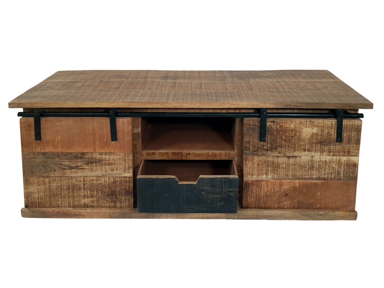 tinkaro TV Schrank FORTANA Mangoholz massiv Fernsehschrank Braun