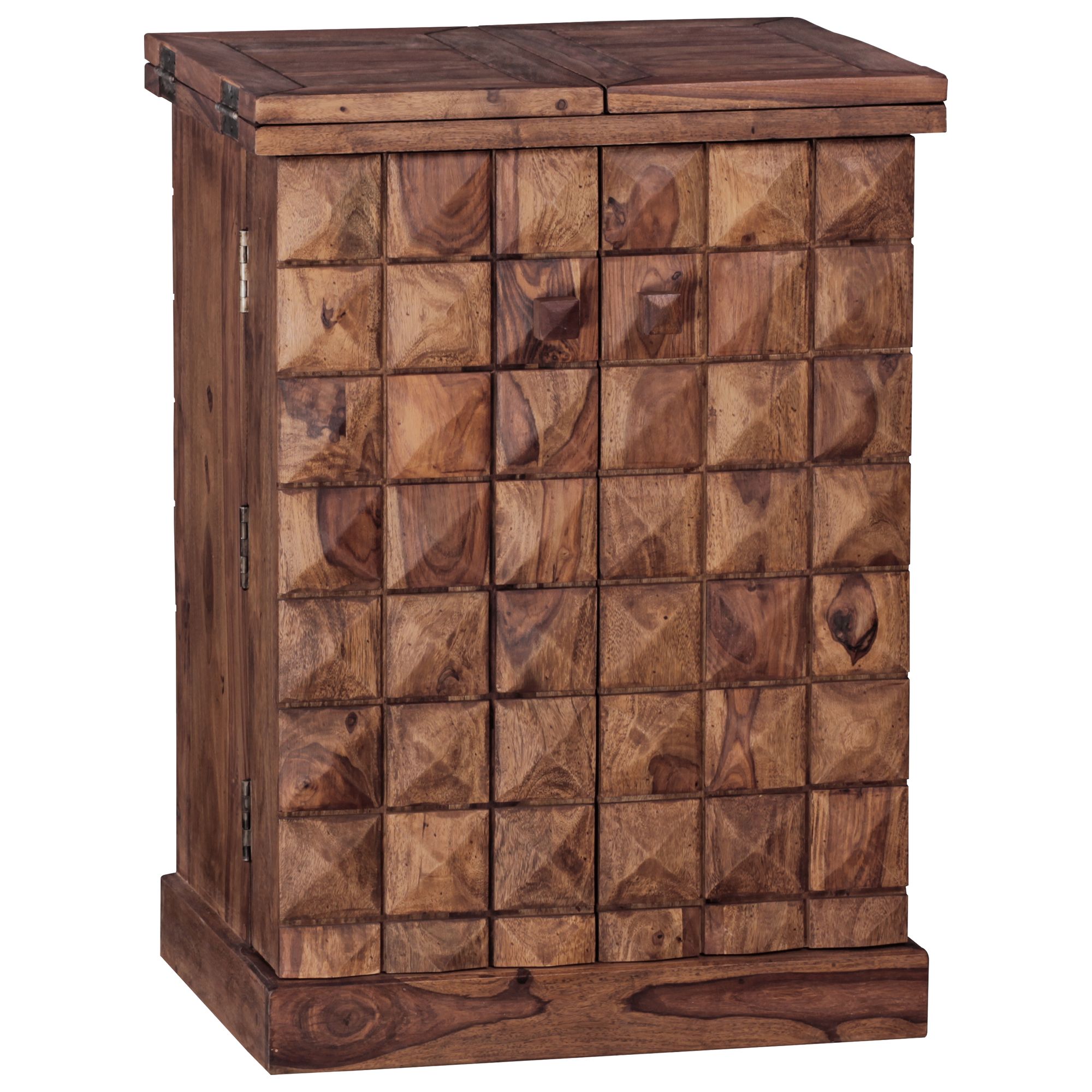 tinkaro Barschrank PUNA Weinschrank Sheesham Weinbar Holz Holzschrank