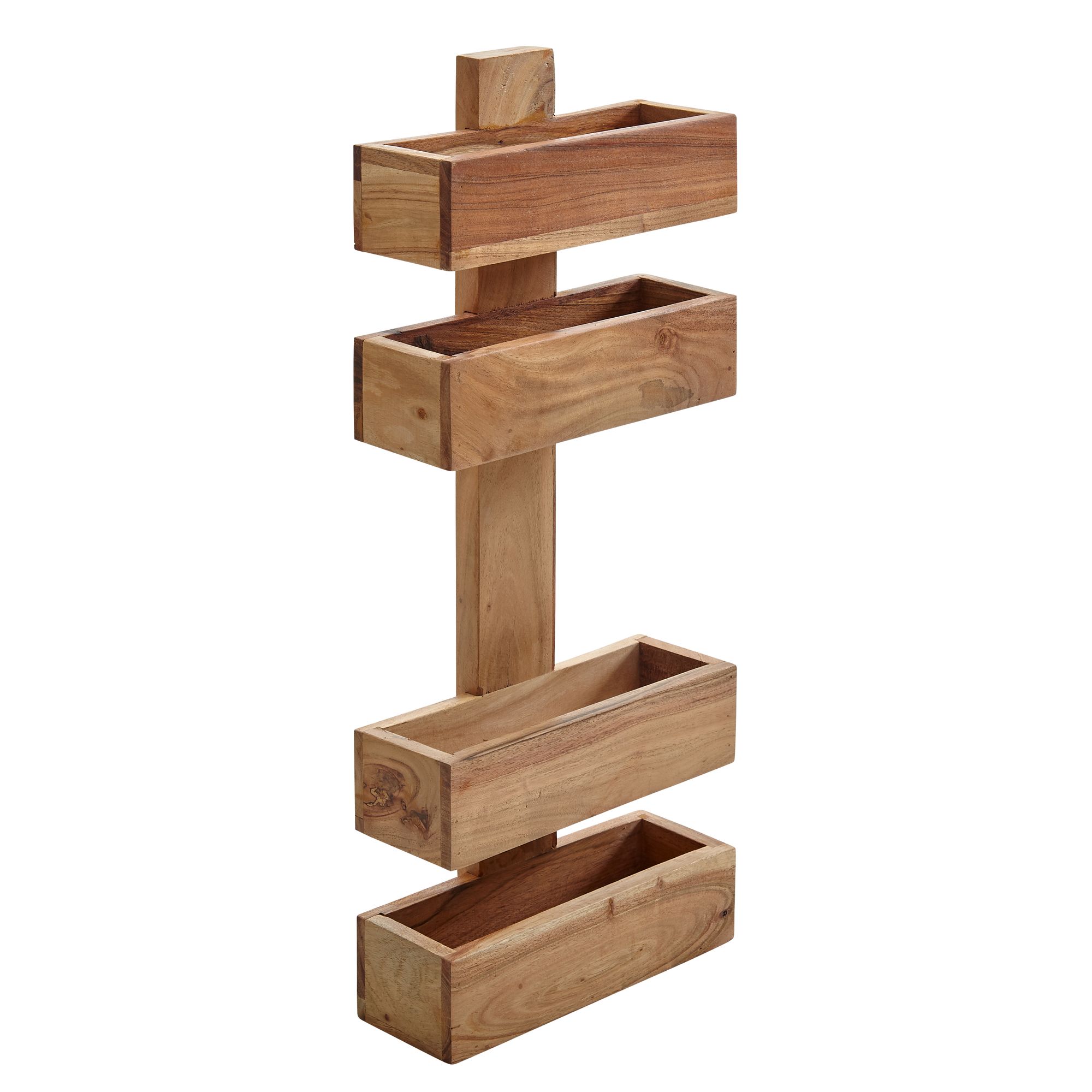 WOHNLING Zeitungsständer MUMBAI Massivholz Akazie