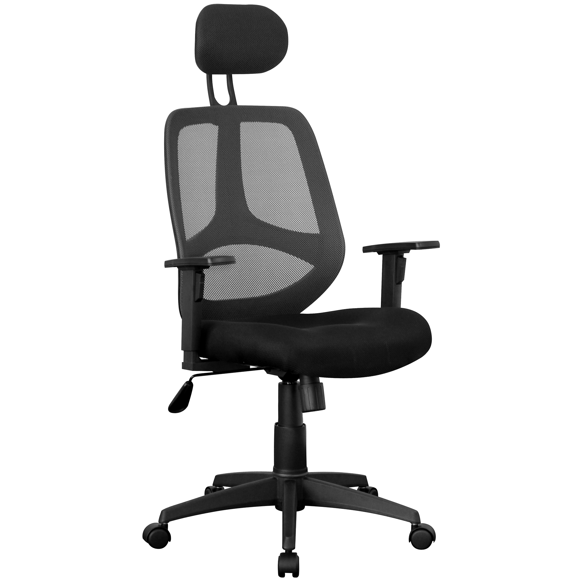 AMSTYLE Bürostuhl Stoffbezug Schreibtischstuhl 120 kg Armlehne schwarz Chefsessel Drehstuhl