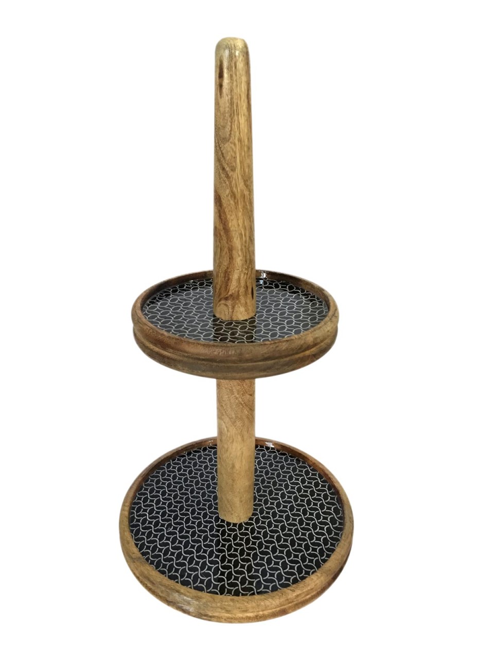 tinkaro Etagere mit 2 Ebenen GIONA Mangoholz Egagenständer Braun/Schwarz