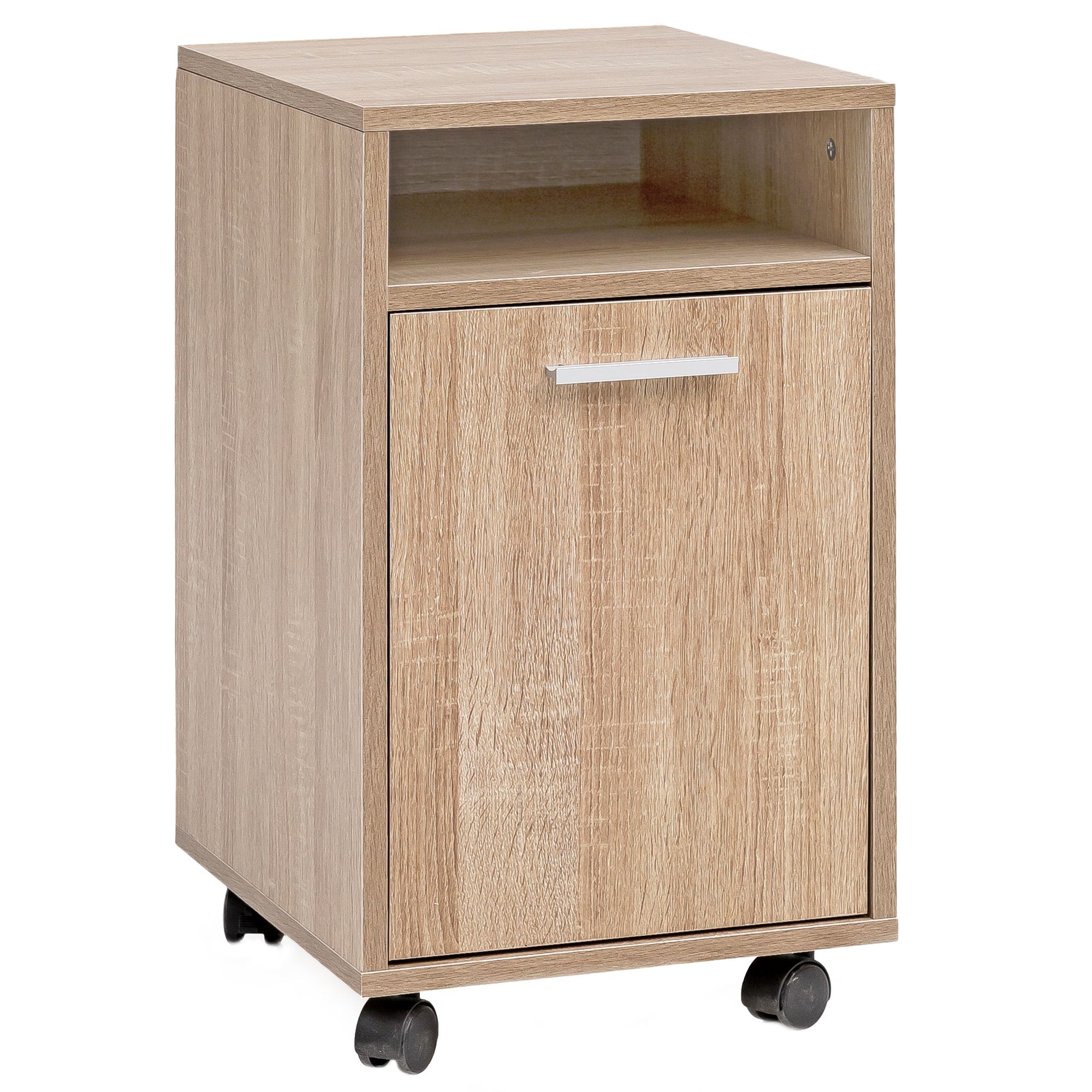 WOHNLING Rollcontainer WL5.929 Sonoma 33x60x38cm Schubladenschrank Büro Container