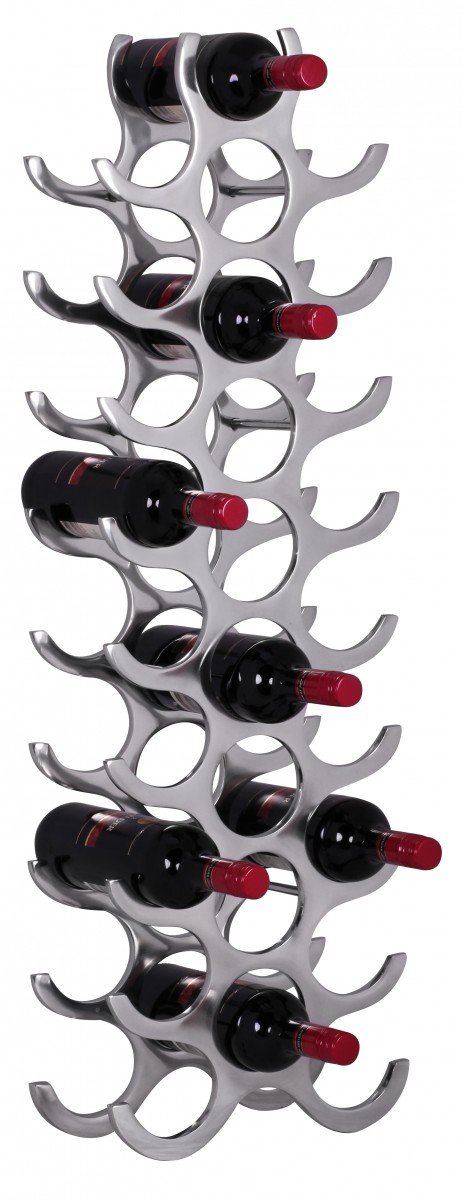 WOHNLING Design Aluminium Weinregal VINO für 27 Flaschen