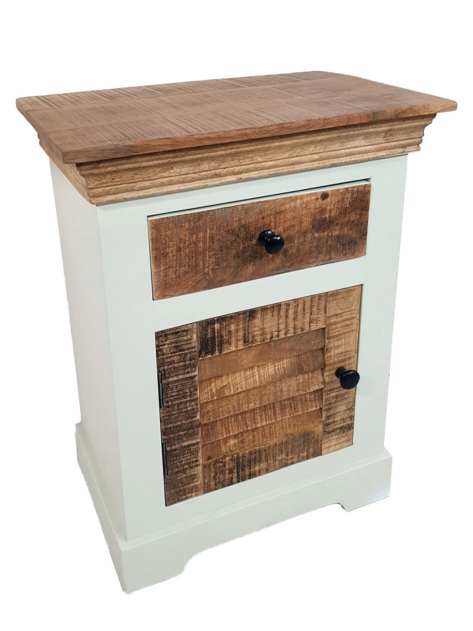 tinkaro Nachtschrank JAVIER Mango-Altholz Nachttisch Natur / Braun