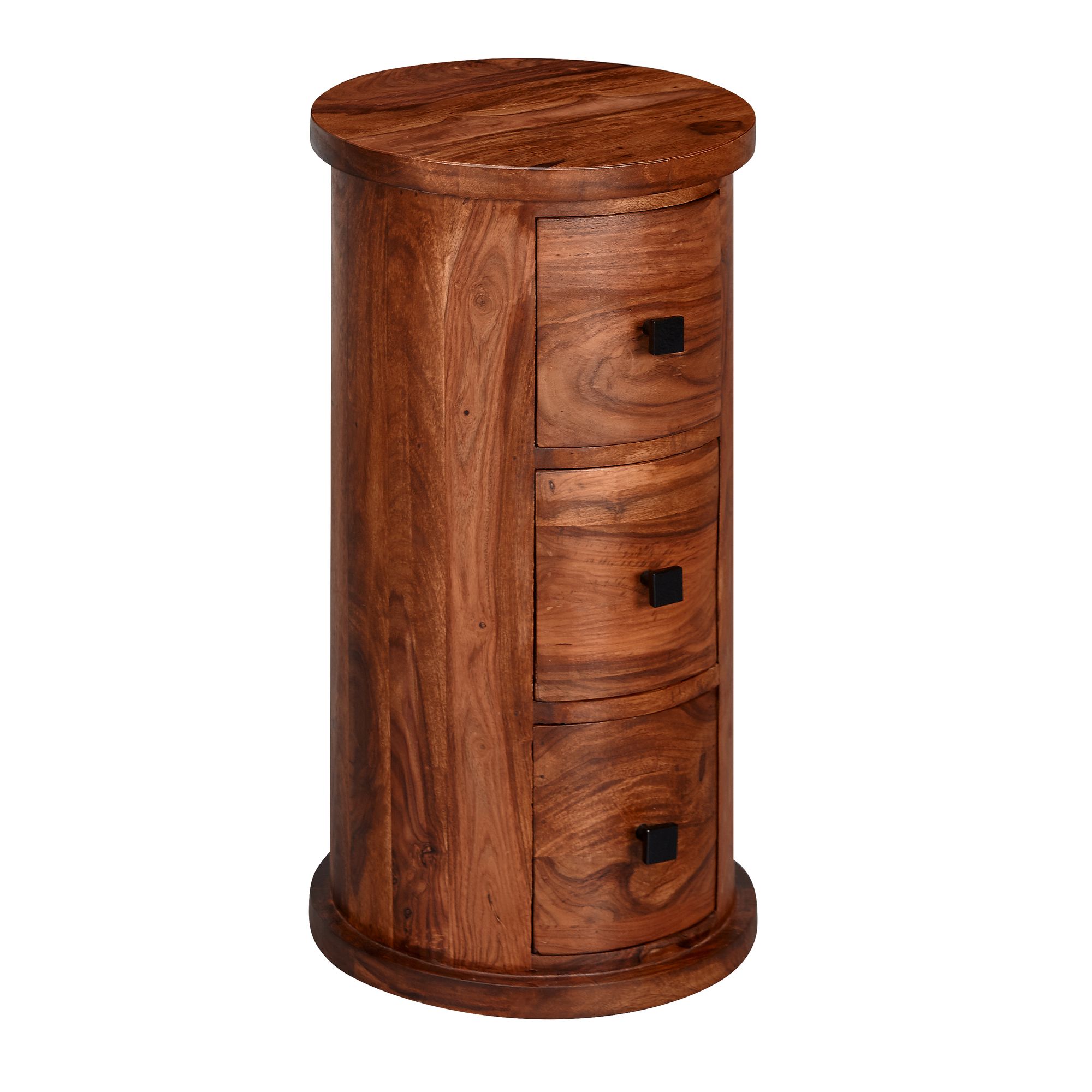 WOHNLING Design Sideboard Sheesham Massivholz mit 3 Schubladen