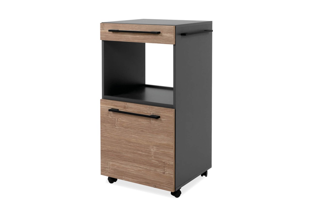 finori Rollcontainer Palma 50x95,5 cm Anthrazit / Bambus Schubladenschrank