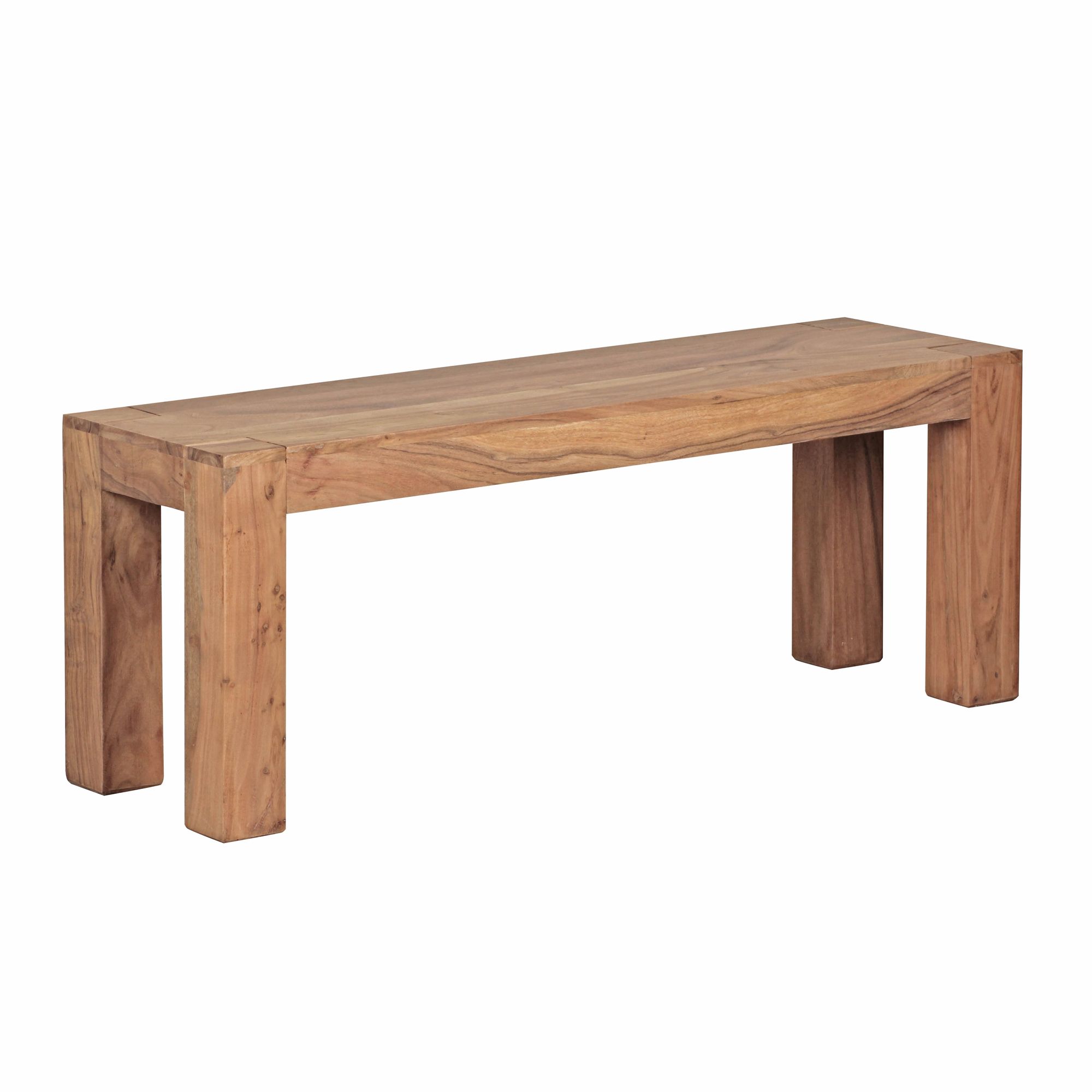 WOHNLING Esszimmer Sitzbank MUMBAI Massiv-Holz Akazie 120 x 45 x 35 cm