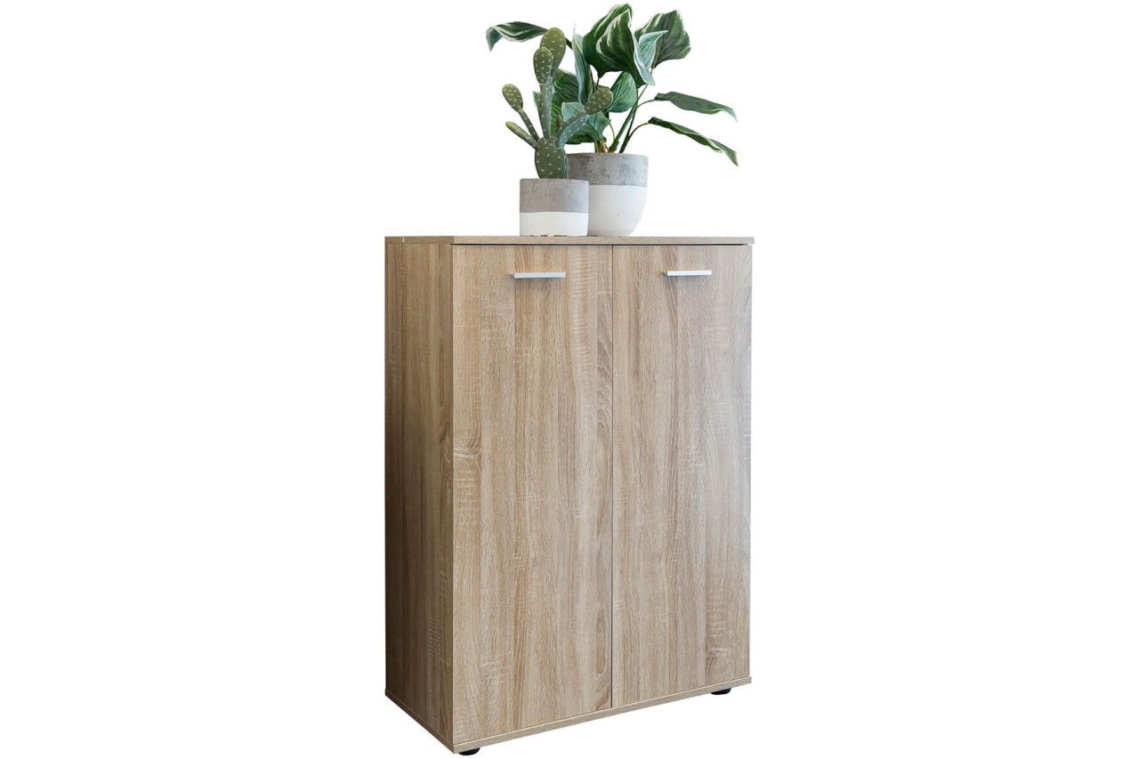 tinkaro Kommode hochkantig ADALBERT Holz Sideboard Sonoma Braun