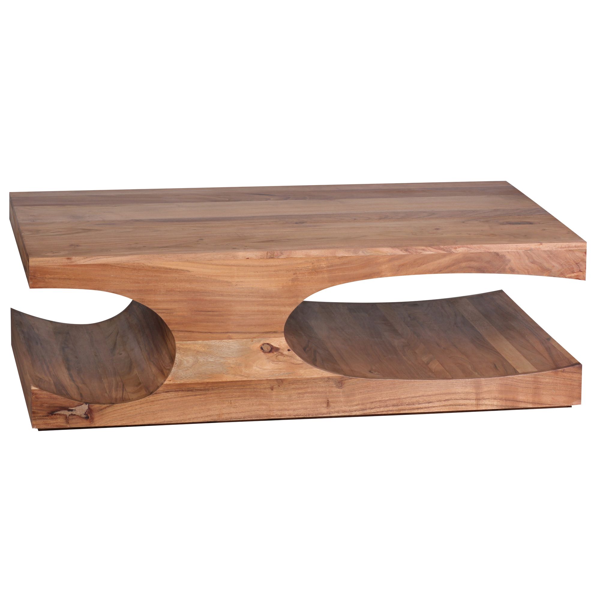 WOHNLING Couchtisch BOHA Massiv-Holz Akazie 118 cm breit