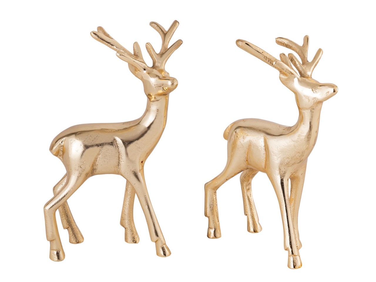 tinkaro Deko Figur Hirsch 2er-Set MARETE Aluminium Tischdekoration Gold