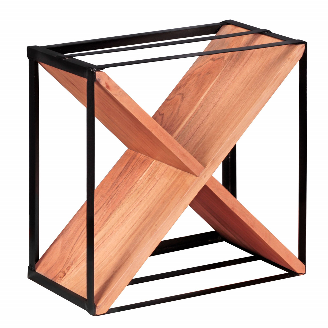 WOHNLING Weinregal AKOLA Massiv-Holz Akazie Flaschenregal Standregal für ca. 16 Flaschen