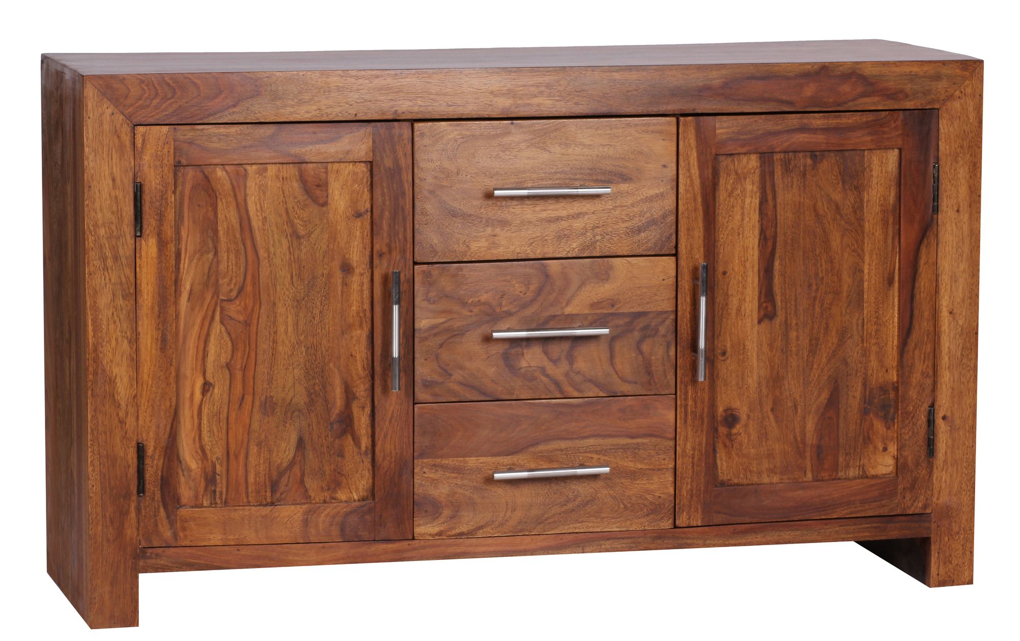 WOHNLING Sideboard MUMBAI Massivholz Sheesham Kommode 118 cm