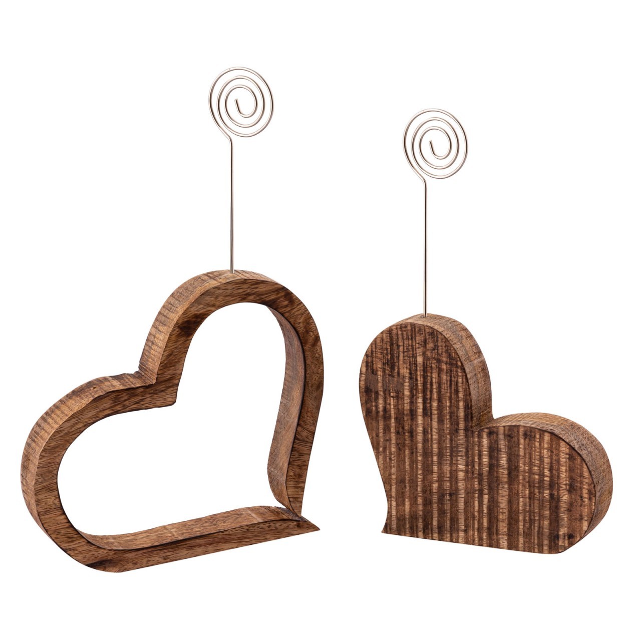 tinkaro Fotorahmen 2er-Set SILIAN Mangoholz Fotohalter Braun