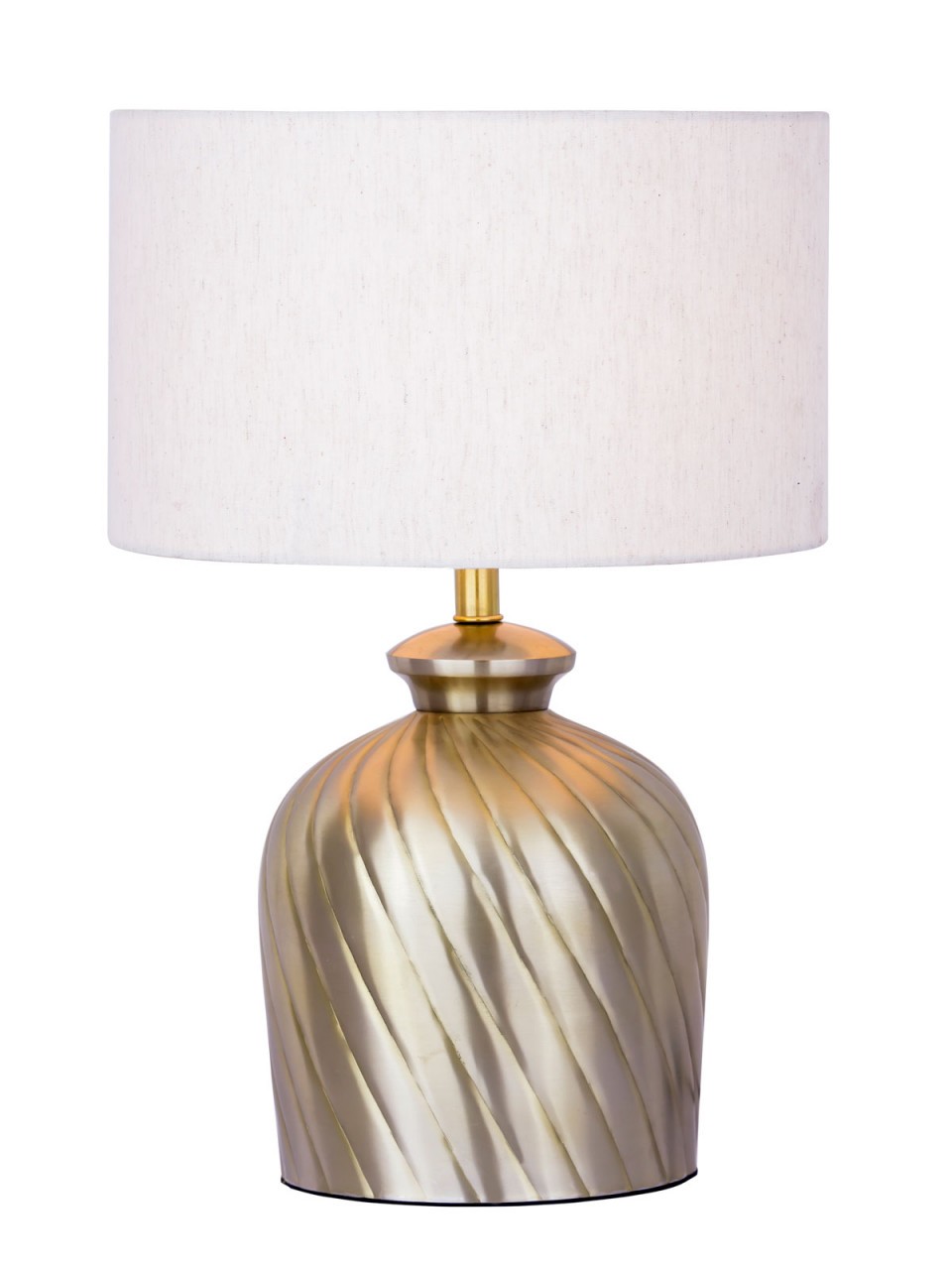 tinkaro Nachttischlampe LECH Baumwolle/Leinengemisch/Metall Dekolampe Gold