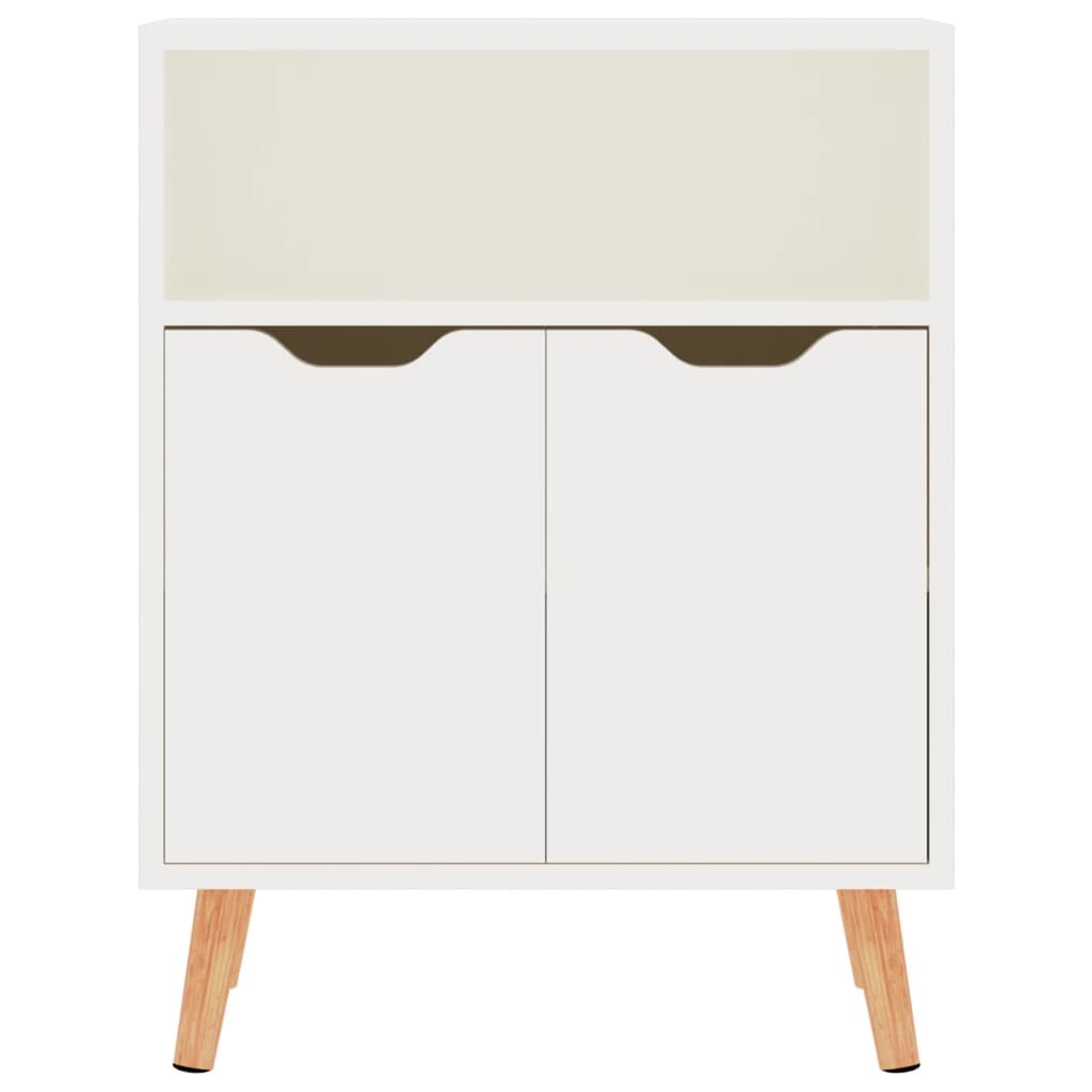 tinkaro Sideboard HASRET Holz Beistellschrank Hochglanz-Weiß