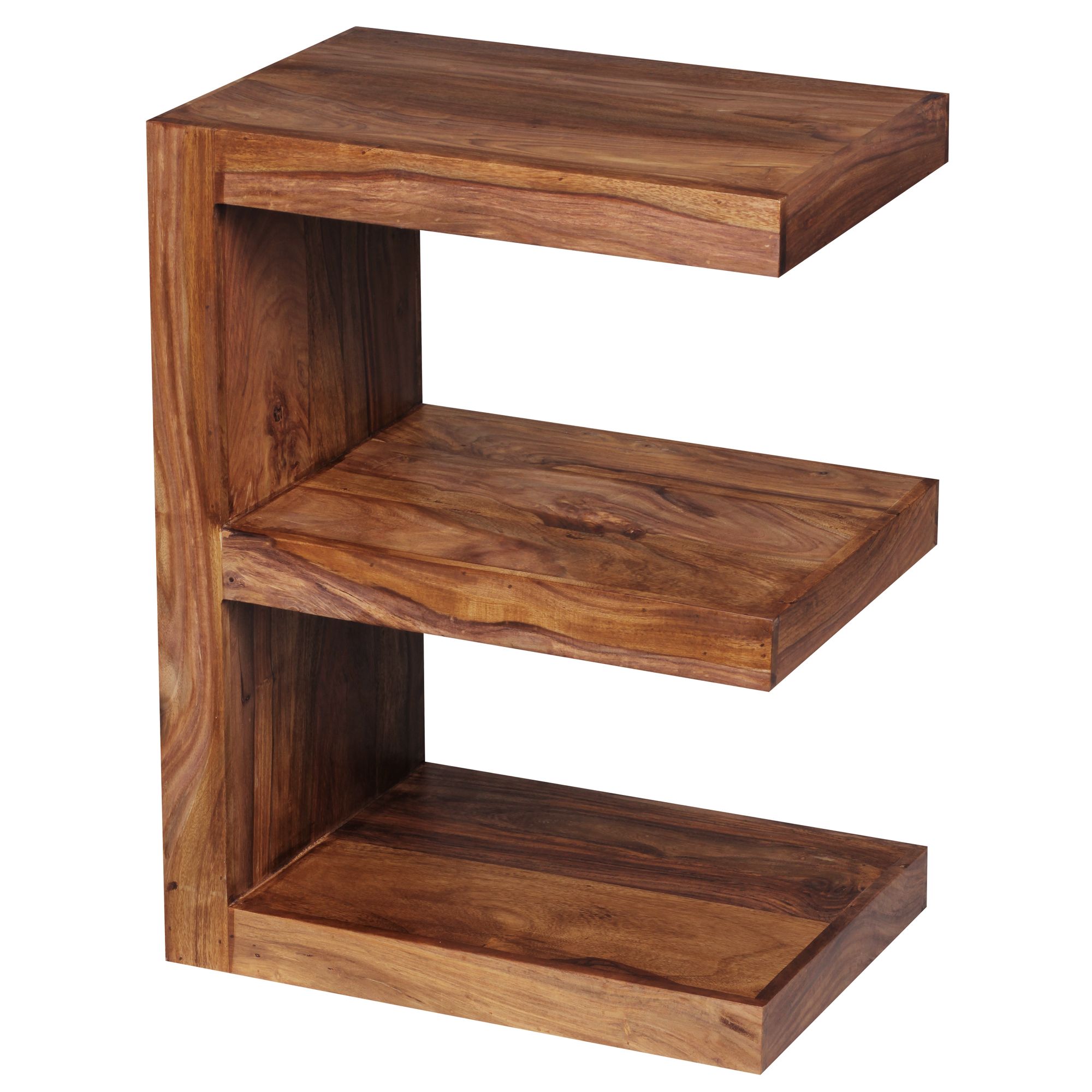 WOHNLING Beistelltisch MUMBAI Massivholz Sheesham  E  Cube 60cm hoch