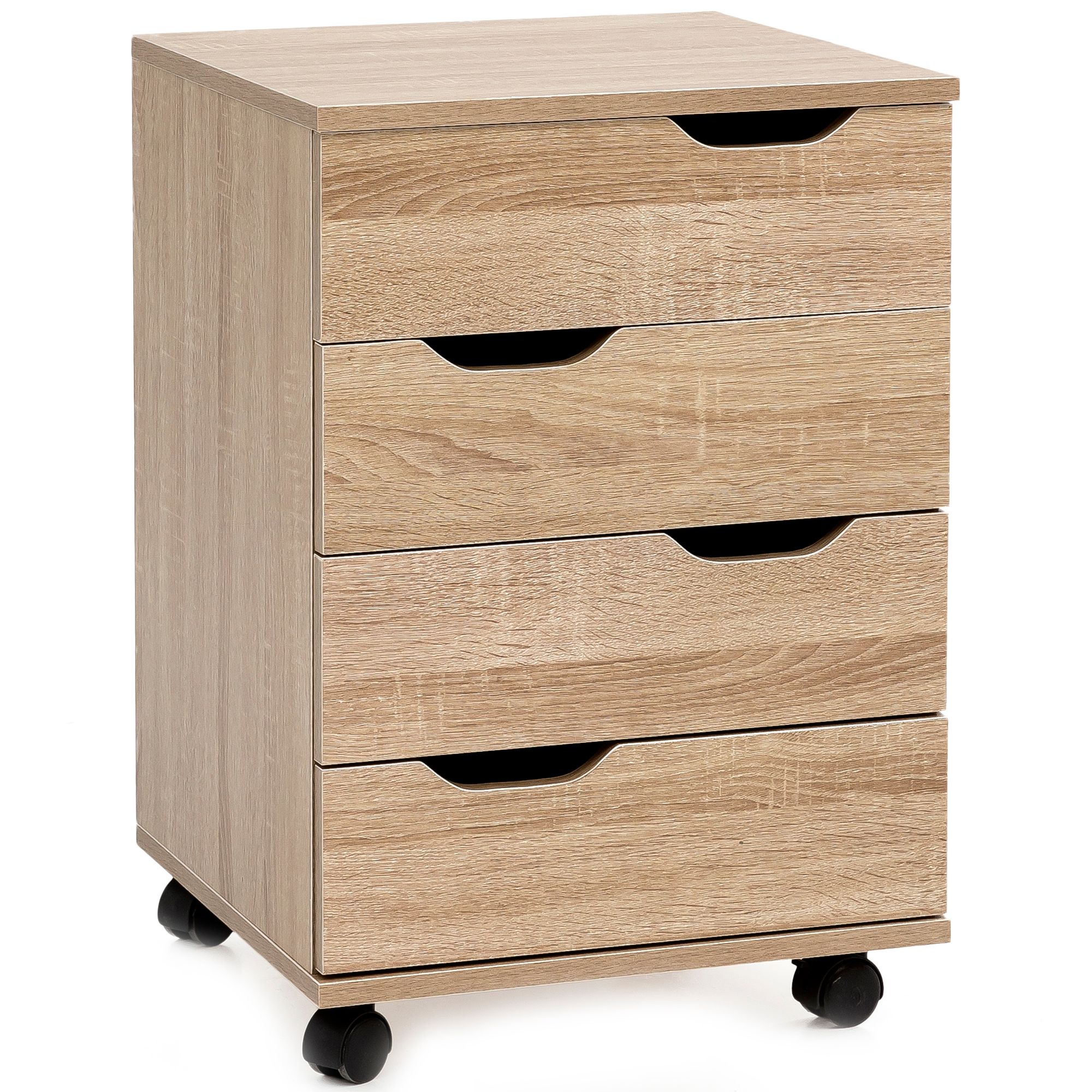 WOHNLING Rollcontainer WL5.931 Sonoma 40x60x40cm Schubladenschrank Büro Container