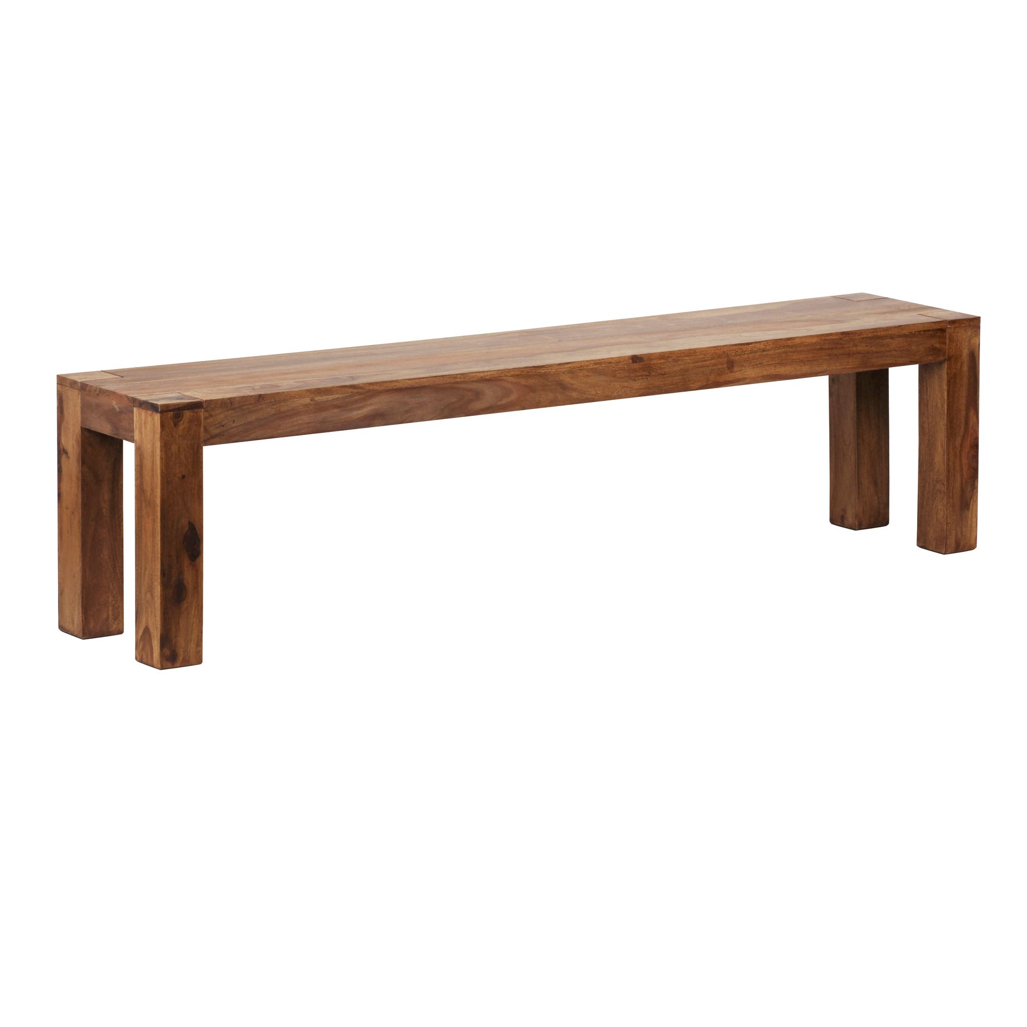 WOHNLING Esszimmer Sitzbank MUMBAI Massiv-Holz Sheesham 180 x 45 x 35 cm