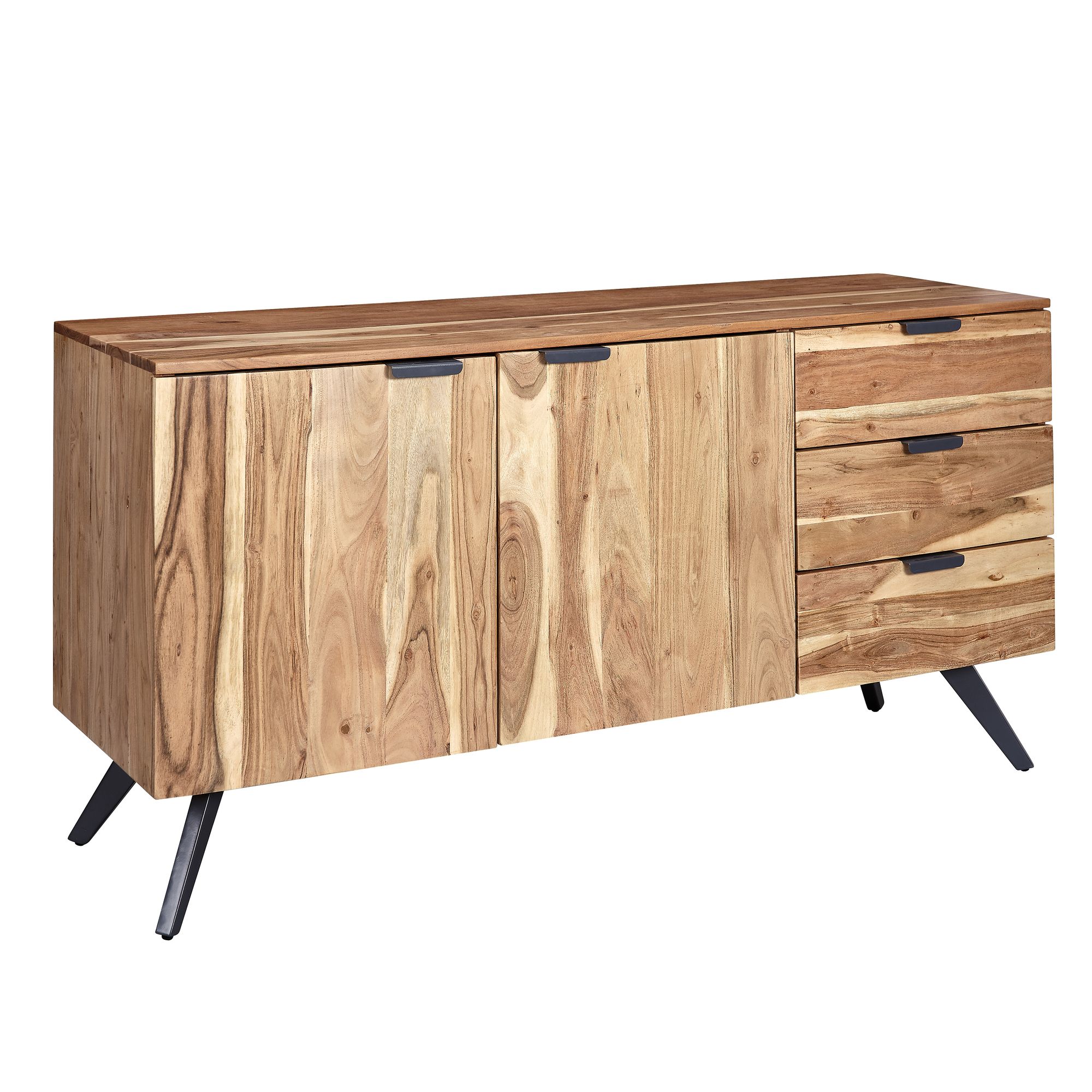tinkaro Anrichte IRAM großes Sideboard Akazie Holzschrank Metall