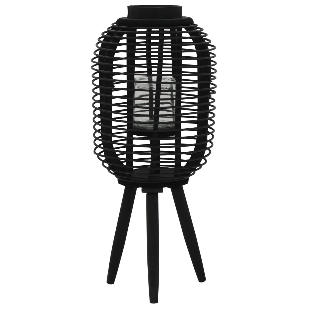 tinkaro Bambuslaterne GALATEA Bambus Kerzenleuchte Schwarz