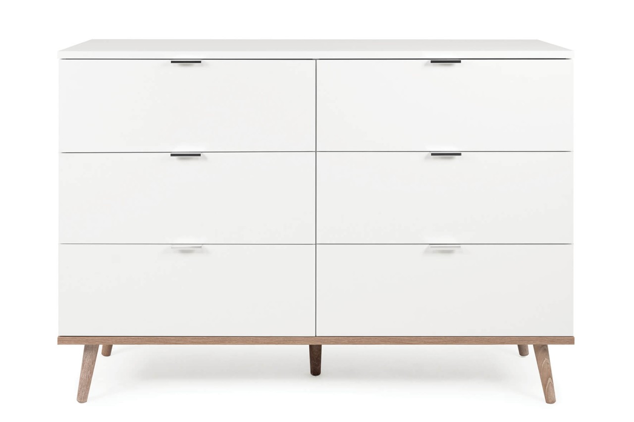 finori Kommode Göteborg weiß 120 cm Dekor Sonoma Eiche Wohnzimmerkommode