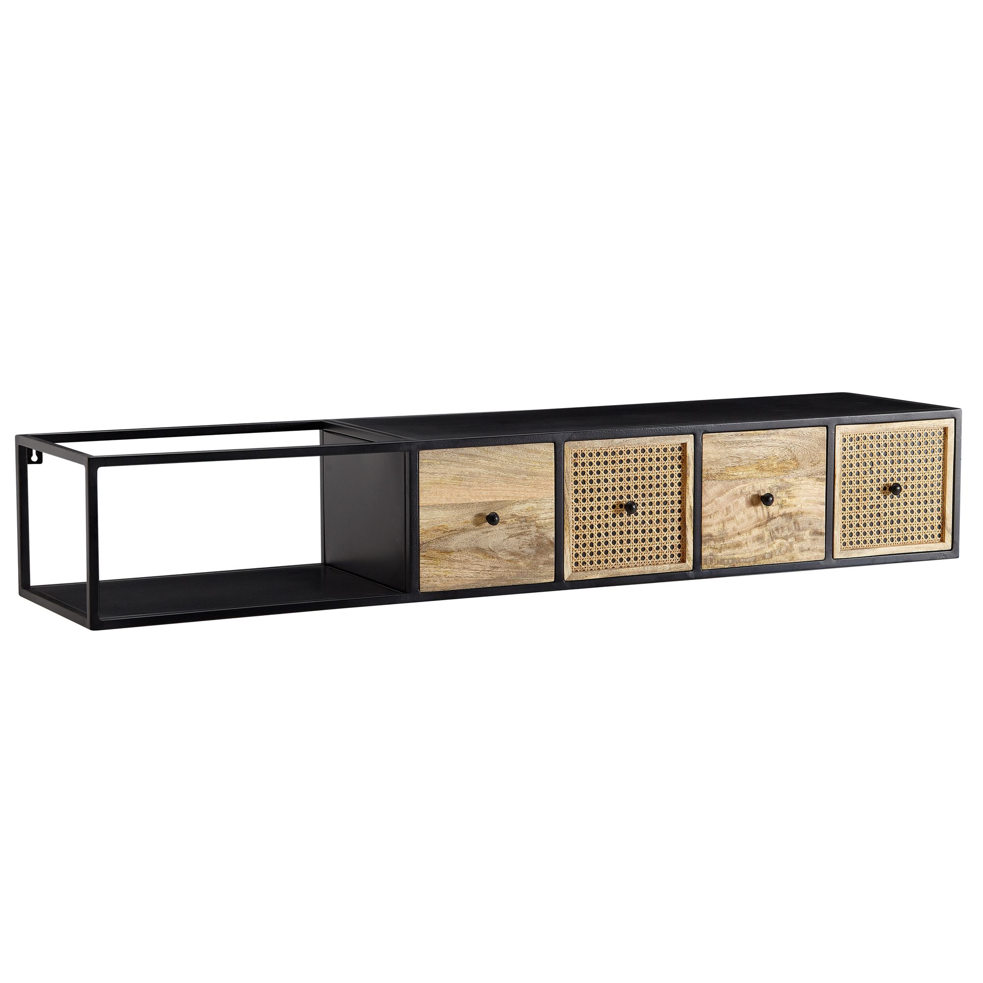 tinkaro Lowboard FRIEDEL Mango-Massivholz/Metall TV-Schrank Braun